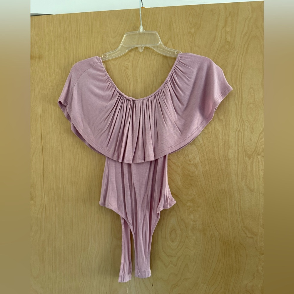 Revamped Pink Off the Shoulder Bodysuit